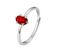 WLLDDDIU Natural Gemstone Topaz/Amethyst/Citrine/Peridot/Ruby Solitaire Engagement Ring for Women Birthstone Anniversary 925 Sterling Silver Promise Band for Her Ruby