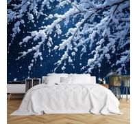 WLLDDDIU Peel and Stick Wall Mural, Snowy Branches Panoramic Wallpaper 250x160cm(WxH) Self Adhesive Removable Waterproof Vinyl Wall Mural for Bedroom Living Room Decor Snowy Branches 250x160cm(WxH)