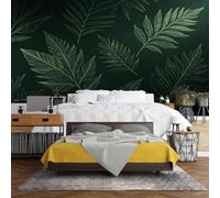 WLLDDDIU Photo Wallpaper, Dark Green Leaf Self Adhesive Wallpaper 120X80cm(WxH) Peel and Stick Poster Waterproof Removable Vinyl Wall Mural for Bedroom Living Room Kitchen Cabinets Home Decor Dark