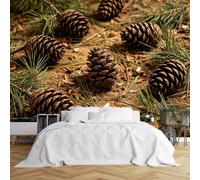 WLLDDDIU Pine Cone Wallpaper, 3D Panoramic Custom Self Adhesive Wallpaper Mural Peel and Stick Waterproof Nature Forest Landscape Vinyl Wrap for Living Room Bedroom Study Office Home Decor 121X91Cm(