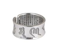 WLLDDDIU Ring Silver 925 Ladies,925 Sterling Silver Adjustable Ring for Women Retro Distressed Six Word Mantra Finger Circlet Tibetan Stacking Open Thumb Band Jewelry Gifts