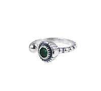 WLLDDDIU Ring Silver 925 Ladies,Womens 925 Sterling Silver Open Adjustable Rings Fashion Vintage inlaid Green Cubic Zirconia Band Jewelry for Birthday Dinner Party Wedding Finger Circlet Gift
