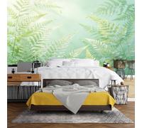 WLLDDDIU Self Adhesive Wall Mural, Mint Green Fern Leaf Wallpaper Mural Peel and Stick Waterproof Removable Vinyl Wall Sticker for Kitchen Countertop Living Room Bedroom 120×80Cm(47×31inch)