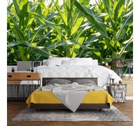 WLLDDDIU Self Adhesive Wall Mural Wallpaper, Large Green Corn Leaf Botanical Nature Landscape Wallpaper Peel and Stick Waterproof Removable Vinyl Wall Covering for Farmhouse Home Decor 280×180Cm(11