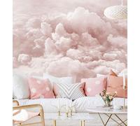 WLLDDDIU Self Adhesive Wallpaper, Dream Pink Clouds Wall Mural Peel and Stick Detachable Contact Paper Mural Large Vinyl Photo Wallpaper for Living Room Bedroom Home Decor 343X256Cm(135X101inch)