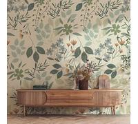 WLLDDDIU Self Adhesive Wallpaper, Pastoral Style Hand Painted Floral Leaf Wallpaper Peel and Stick Contact Paper Mural Vinyl Vintage Floral Wall Stickers for Living Room Bedroom 365X254Cm(144X100inc