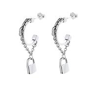 WLLDDDIU Silver Earrings for Women,S925 Silver Earingsings Studs Padlock Chain Earrings Stylish Cartilage Small Stud Earrings for Women Girls Couples