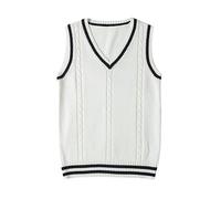 WLLDDDIU Women'S Sleeveless Jumpers, Women'S Cable Knit Sweater Vest Casual V Neck Sleeveless Knitted tops Classic Jk Uniform Vest Early Spring Knitted Gilets Y2K Tank Top Waistcoats Preppy Streetwe