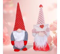 Wlleoaa 2Pcs Valentines Day Gnome Gonk Decorations, Valentine Gonk Decorations, Mr. and Mrs. Handmade Plush Doll Scandinavian Tomte, Handmade Plush Dolls, for Ornaments Home Decor Valentines Day Gift