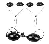 Wlleoaa 3 PCS Tanning Goggles for UV & LED Light, Sunbed Goggles, Anti-UV Sunbed Eye Protection, Adjustable Strap UV Safety Eyewear for Sunbathing, LED Light Therapy, Beauty Clinics, Home Beauty