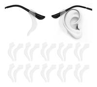 WLLHYF 10 Pairs Silicone Glasses Ear Cushion Grip Keep Glasses from Slipping Soft Comfortable Eyeglass Ear Hook Sleeve Clear Anti Slip Ear Grippers for Sunglasses Reading Glasses(White)