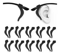 WLLHYF 10 Pairs Silicone Glasses Ear Cushion Grip Keep Glasses from Slipping Soft Comfortable Eyeglass Ear Hook Sleeve Clear Anti Slip Ear Grippers for Sunglasses Reading Glasses(Black) (Balck)