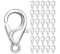 WLLHYF 100PCS Lobster Clasp, Silver Lobster Claw Clasps Lobster Clasp for Jewelry Making, DIY Necklace, Bracelet, Earring Accessories 12mm