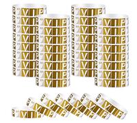 WLLHYF 100Pcs Paper Wristbands for Events, Neon Wrist Bands Waterproof Hand Bands VIP Plastic Wristbands Paper Bracelets Wrist Bands for Concerts Festivals Admission Party (Gold)