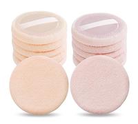WLLHYF 12PCS Make Up Puffs Pink Cotton Cosmetic Puff Round Powder Make Up Puff for Makeup Face Powder Velour Puffs for Loose PowderWashable (pink+skincolor-12pcs)