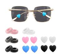 WLLHYF 16 PCS Eyeglasses Retainer Silicone Anti-Slip Eyeglass Holder Comfort Soft Ear Grip Hooks with Box Eyewear Temple Tips Protectors Stopper for Sunglasses Reading Glasses