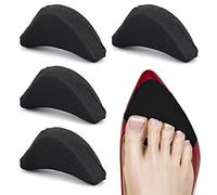 WLLHYF 2 Pairs Soft Sponge Adjustable Shoe Filler, Big Toe Plug Foot Brace Pads Unisex Too Inserts for High Heel Women Relief Pain Reusable Make Shoes Fit, Black-2 Pairs, 11.0 grams