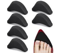 WLLHYF 2 Pairs Soft Sponge Adjustable Shoe Filler， Big Toe Plug Foot Brace Shoe Pads Unisex Shoe Too Big Inserts for High Heel Women Relief Foot Pain Reusable Make Big Shoes Fit (Black, 3 Pair)