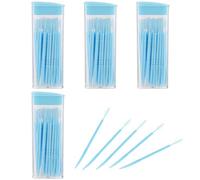 WLLHYF 200Pcs 50pcs/Box Toothpick, Double-Head Dental Toothpicks, Blue | Double Head, Plastic, Dental Floss, Interdental Toothpick Brush, Teeth Stick