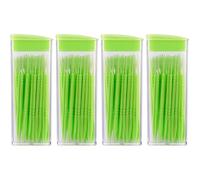 WLLHYF 200Pcs Double Head 50pcs/Box Plastic Toothpick Double-Head Dental Toothpicks Dental Floss Interdental Toothpick Brush Teeth Stick (Green)