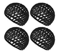 WLLHYF 4 Pack Hair Nets Cap Crochet Snood Bonnets Knit Sleeping Hairnet Fitted Hair Cover Wrap Comfortable Haircare Wave Cap for Women Keep Curls Ballet Serving Tidy Shower Bath Beauty