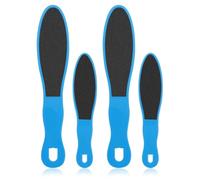 WLLHYF 4 Pieces Double Sided Pedicure Foot File Foot Scraper, Exfoliator Remover Dead Skin Hard Skin Calluses Foot Scrubber Reusable Foot Care Pedicure Tool for Wet and Dry (Blue)