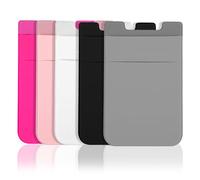 WLLHYF 5 Pack Adhesive Phone Wallet Cell Phone Pocket Phone Card Holder for Back of Phone Stick On Card Wallet Sleeve Credit Cards/ID Card Holder for All Smartphones
