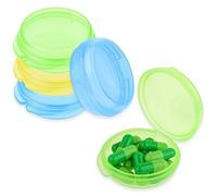 WLLHYF 5 Packs Mini Pill Case Small Pill Organizer Box Portable Vitamin Holder Travel Pill Container for Pocket Purse Pills Storage Box to Hold Medicine Cod Liver Oil (1 Yellow+2 Green+2 Blue)