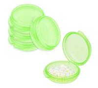 WLLHYF 5 Packs Mini Pill Case Small Pill Organizer Box Portable Vitamin Holder Travel Pill Container for Pocket Purse Pills Storage Box to Hold Medicine Cod Liver Oil (5 Green)