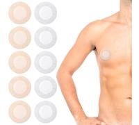 WLLHYF 50 Pairs Sweat-Proof Running Nipple Guards Men Sports Nipple Cover Invisible Nipple Protector Pasties Sticker Tape for Men Runners Daily Wear Sport Cycling Gym Fitness (Skin+white,style 1)