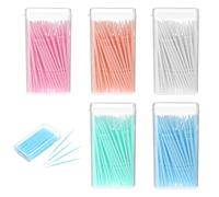WLLHYF 500Pcs Double Head Dental Floss Interdental Toothpick Brush Teeth Stick Oral Care Tool Disposable Plastic Toothpicks for Travel and Home Use (100pcs/Box)