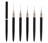 WLLHYF 5Pcs Nail Art Liner Brushes, Painting Nail Art Brushes for Long Lines, Details, Fine Drawing Nail Dotting Drawing Tool Set 7mm/9mm/11mm/15mm/25mm (Black)