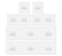 WLLHYF 6 Pcs Shower Adhesive Hooks Shower Caddy Adhesive Replacement, Transparent Strong Hook Strip Waterproof No Drilling Organizer for Soap Holder, Kitchen Racks, Bathroom Corner Shelves (6)