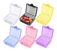 WLLHYF 6 Pcs Small Pill Organizer Box Mini Pill Case Holder Moisture Proof Portable Travel Pill Organizer Box Medicine Organizer Vitamin Container for Outdoor Travel Camping(1.85 × 1.81 × 0.67inch)