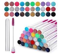 WLLHYF 60 Pieces Disposable Mascara Brushes Tubes Set,30 Pieces Disposable Lash Spoolies Makeup Brush 30 Pieces Empty Eyelash Brush Tubes for Women Girls Makeup Brush Eyelash Extension Kit