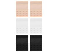 WLLHYF 6PCS Bra Extenders 4 Hook Comfortable Stretchy Soft Back Bra Extension Strap for Women (Black, White, Skin Color)