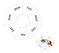 WLLHYF 7 Day Pill Box, Travel Small Pill Organizer Case Portable Pill Container Daily Pill Holder Medicine Planner Dispense Boxes Vitamin Holder for Vitamin Medicine Fish Oil Supplements