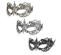 WLLHYF Adult Masquerade Mask Mysterious Fun Lace Masks for Couples Women Men Lace Headpiece Disguise for Costumes Party Ball Prom Cosplay Photo Shoot (gold/black/silver)
