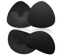 WLLHYF Bra Pad Inserts 2 Pairs Replacement Cups Removable Washable Sports Cups for Women Girls Swimsuit Bikini Bra (Black)