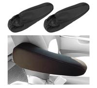 WLLHYF Car Armrest Cover Elastic Flat Cloth Fabric Universal Fit Automotive Seat Arm Rest Slipcover Protectors for Trucks SUV Vans, One Pair Black