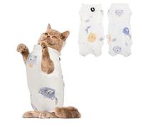 WLLHYF Cat Surgery Recovery Suit, Breathable Kitten Onesie Full Bodysuit Clothes, Post Neuter Surgery Spay Anti Licking, Abdominal Wound Protector for Small Male Female Pets (Medium)