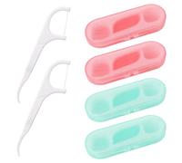 WLLHYF Dental Floss 4 PCS Travel Dental Flosses Case Portable Case Refillable Dental Floss Picks Organizer 40 Picks Professional Toothpicks Sticks for Family Hotel Travel Women Men Teeth Cleaning