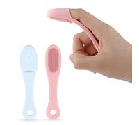 WLLHYF Dog Finger Toothbrush 2 Pack Dog Tooth Brushing Kit Pet Finger Brush Puppy Toothbrush with Food Grade Silicone for Small Medium and Large Dogs Effective Teeth Cleaning