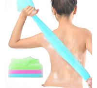 WLLHYF Exfoliating Washcloth Japanese Exfoliating Bath Towel Nylon Body Back Shower Scrubber Beauty Washcloth African Net Loofah Exfoliator Sponge Brush Remove Dead Skin (Blue+Pink+Green)
