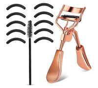 WLLHYF Eyelash Curler Kit Metal Eye Lashes Curler, Professional Makeup Tool with Built-in Comb Eye with 10 Replacement Refill Pads Get Dramatically Curled Eyelashes for Women Girl
