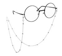 WLLHYF Glasses Chain for Women Strap Holder Around Neck, Women's Sun Reading Eyeglass Chain Hanger Face Mask Lanyard Necklace (Silver)