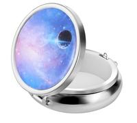 WLLHYF Pill Box Cute Small Pill Box for Purse & Pocket Medicine Organizer Travel Pillbox Waterproof Pills Cases Metal Pills Container Holder for Vitamins, Fish Oil, Supplements (Colorful Sky)