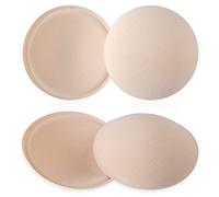 WLLHYF Round Bra Inserts Pads 2 Pairs Washable Sponge Bras Inserts Removable Bra Cups Inserts Bra Replacement Pad for Bikini Top Swimsuit Sport Bra (Skin Tone)