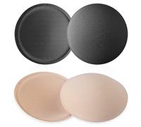 WLLHYF Round Bra Inserts Pads 2 Pairs Washable Sponge Bras Inserts Removable Bra Cups Inserts Bra Replacement Pad for Bikini Top Swimsuit Sport Bra (Skin Tone+Black)