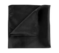 WLLHYF Silk Pocket Squares for Men Handkerchiefs Solid Color 13.7x 13.7 inch Soft Prefolded Pocket Square White Handkerchiefs Men Suit Accessories for Wedding Party (Black)